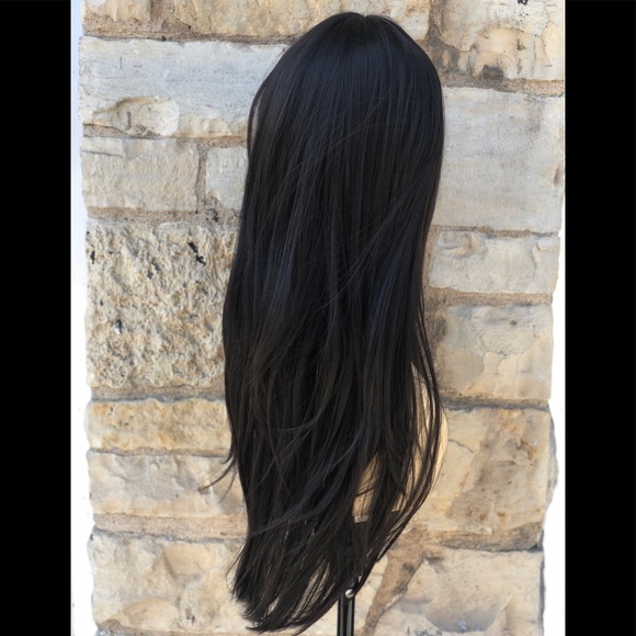 Brown highlights Bangs wig main image 5
